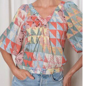NWT Ophelia & Indigo Coco Top, Pastel Geo